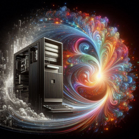 Mainframe Computer mit Fractalen